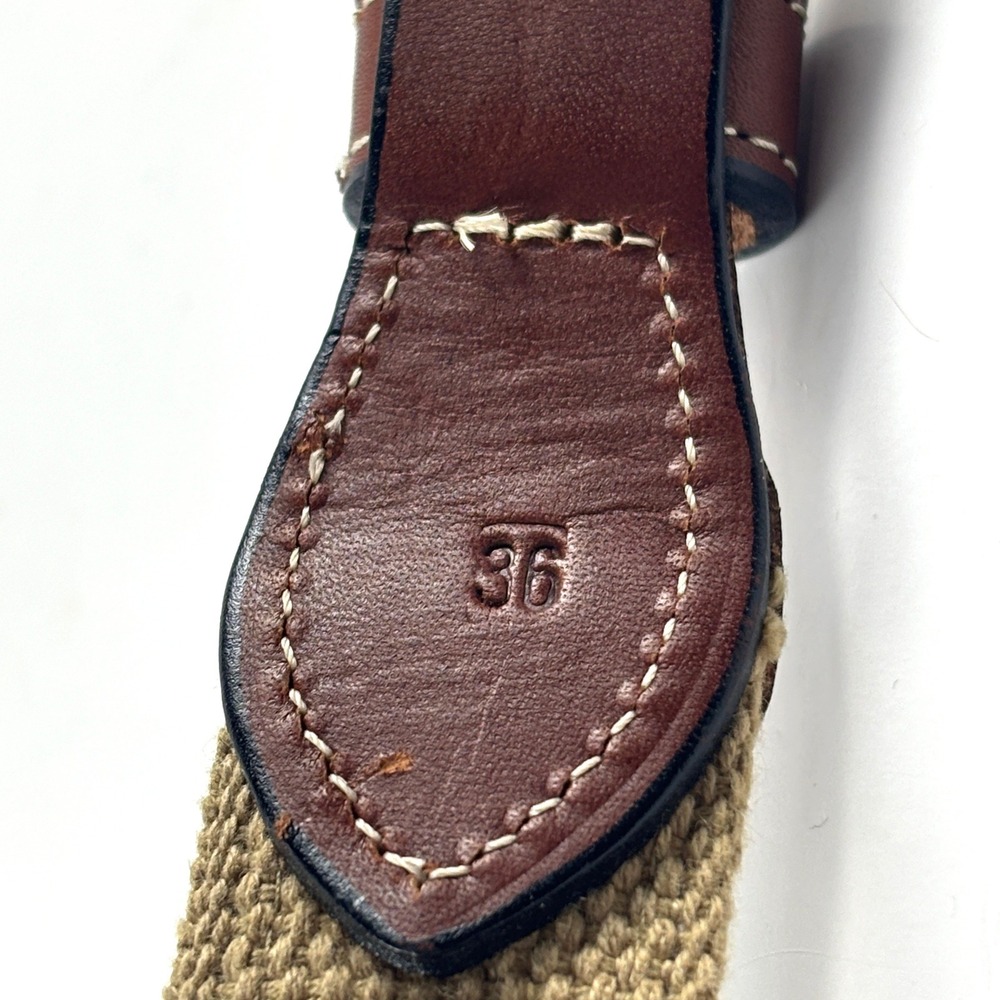 South Carolina Palmetto Belt Mens 36 Blue Tan Webbed Brass Preppy Coastal - Picture 2 of 4